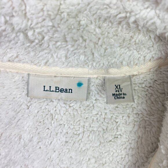 LL Bean Fleece Full Zip Jacket Womens XL Petite Red Anorak Diamond Fleece sherpa - Picture 8 of 12